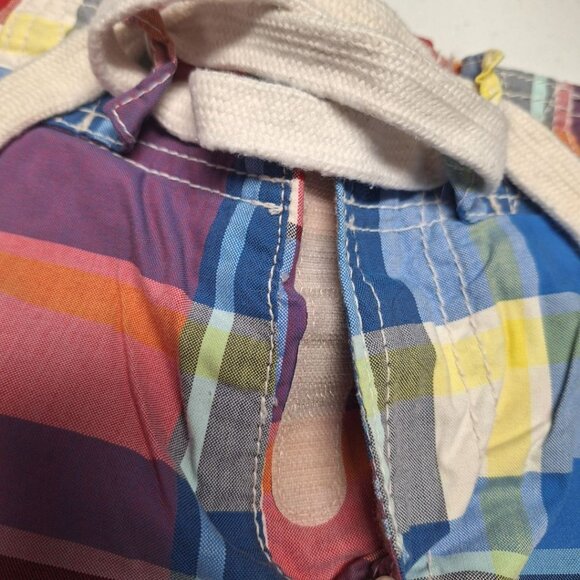 Abercrombie & Fitch Swim Shorts Colorful Plaid Board Bottom Mens Small Tie Waist - Picture 5 of 9